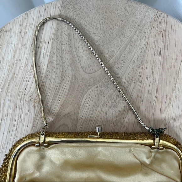 Vintage gold beaded clutch - Picture 7 of 11